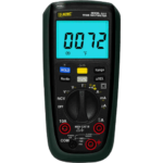 El Multímetro Digital AEMC 5217 es un instrumento portátil y versátil para realizar mediciones eléctricas y físicas en aplicaciones de mantenimiento, diagnóstico e instalación. Permite medir tensión AC/DC, corriente hasta 10 A, resistencia hasta 60 MΩ, capacitancia, frecuencia y temperatura, además de realizar pruebas de continuidad y diodos. Incorpora detección de tensión sin contacto, rango automático, función Data HOLD, pantalla retroiluminada y clasificación 600 V CAT III.
