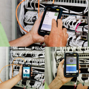 comprobador de redes para diagnóstico de cobre, fibra y Wi-Fi.